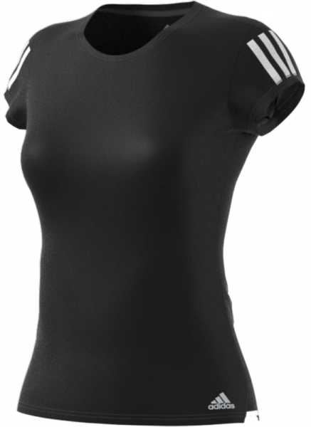  Adidas Club Women 3 Stripes Tee - black/metallic silver/white