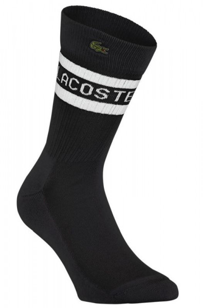  Lacoste Men's SPORT Lettered Cotton Blend Socks - black/white