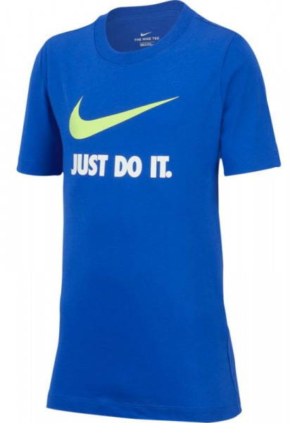 Koszulka chłopięca Nike B NSW Tee Just Do It Swoosh - game royal/volt