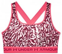 Dámske podprsenky Under Armour Women's Armour Mid Crossback Printed Sports Bra - penta pink/black