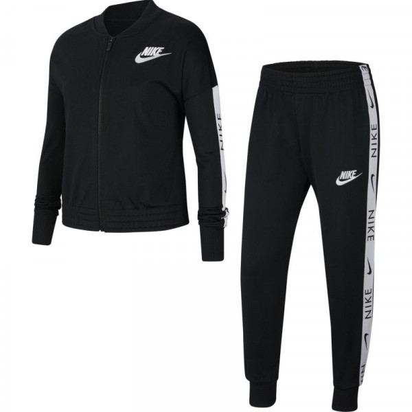Tüdrukute spordidress Nike Swoosh Trak Suit Tricot - black/white