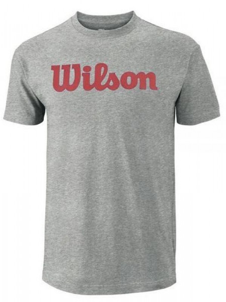  Wilson M Script Cotton Tee - heather grey/red