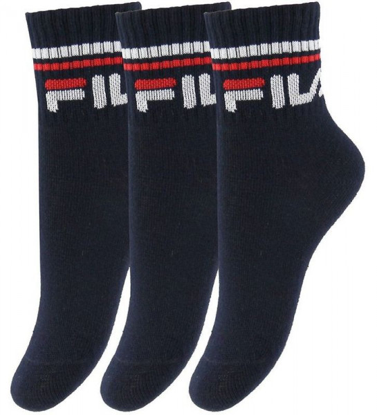 Ponožky Fila Junior Quarter Plain Tennis Socks 3P - navy