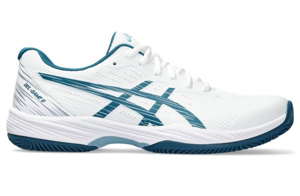 Chaussures de tennis pour hommes Asics Gel-Game 9 Clay/OC - white/restful teal