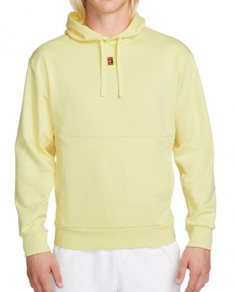 Herren Tennissweatshirt Nike Court Fleece Tennis Hoodie - lemon chiffon