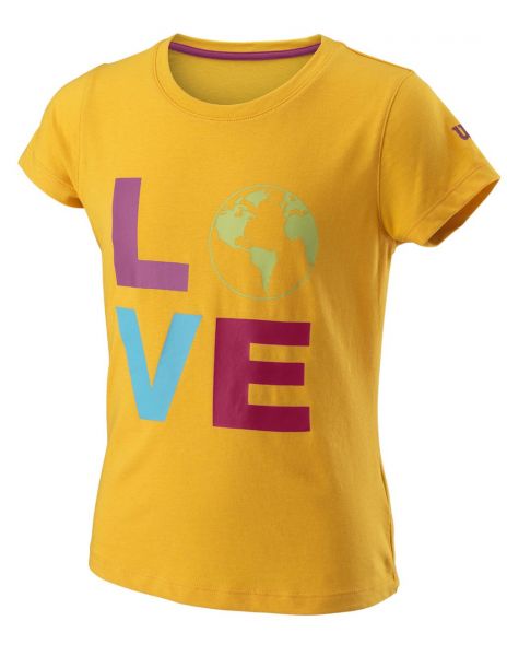 Camiseta para niña Wilson Love Earth Tech Tee - saffron
