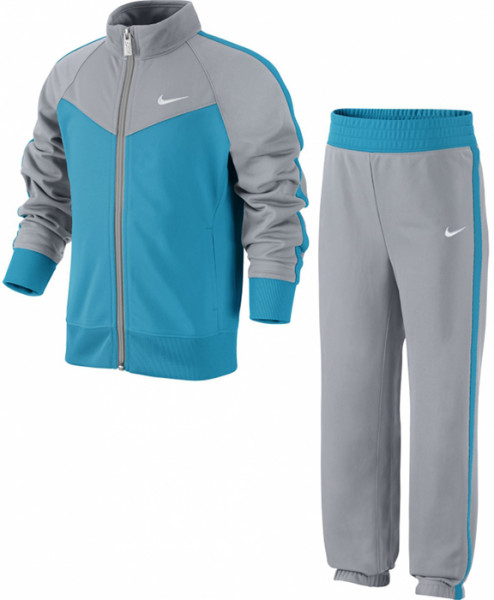 grey and blue nike tracksuit