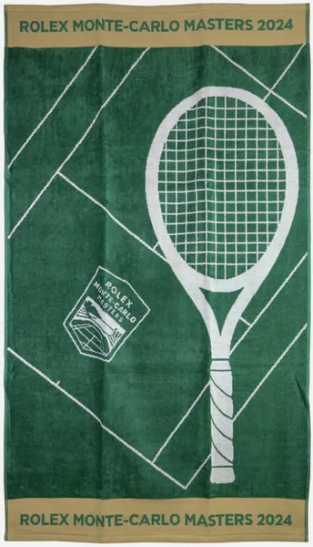 Ręcznik tenisowy Monte-Carlo Rolex Masters Jacquard Towel - white/gold/green