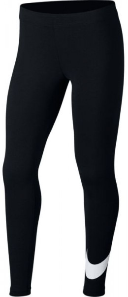 Dievčenské nohavice Nike Swoosh Favorite Tight - black/white