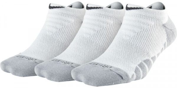  Women's Nike Dry Cushion No Show Training Sock - 3 pary/white