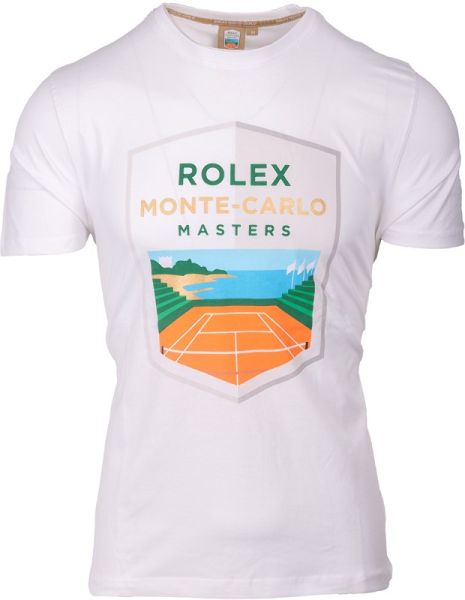 Herren Tennis-T-Shirt Monte-Carlo Rolex Masters Logo Print T-Shirt - white