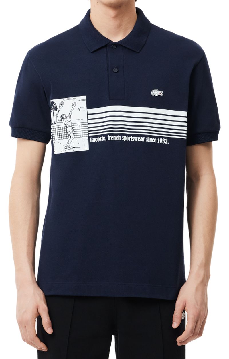 Men's Polo T-shirt Lacoste French Made Original L.12.12 Print Polo 