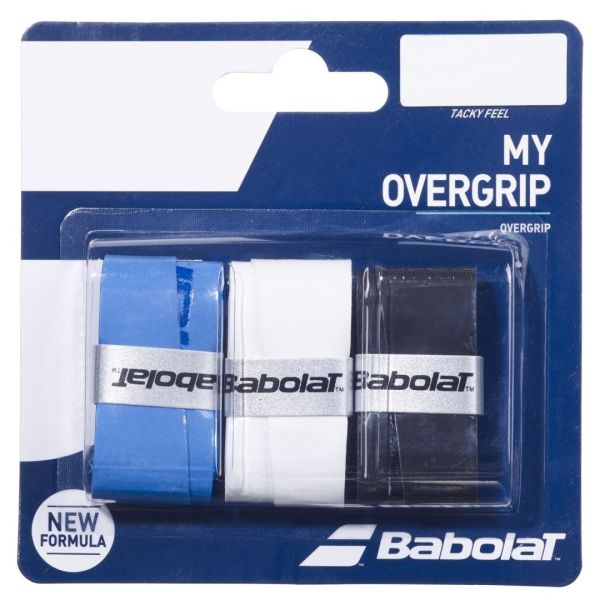 Grips de tennis Babolat My Overgrip 3P - Blanc, Bleu, Noir