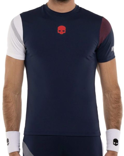Męski T-Shirt Hydrogen Sport Stripes Tech T-Shirt - blue navy/white/red