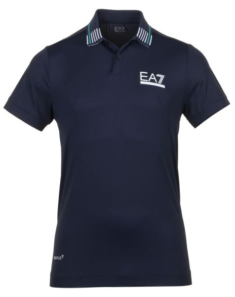 Męskie polo tenisowe EA7 Man Jersey Polo Shirt - Niebieski