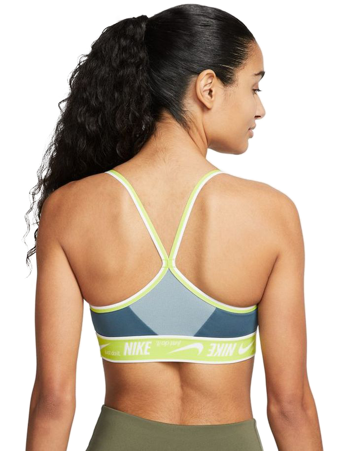 Women's bra Nike Dri-Fit Indy Logo Bra - ash green/aviator grey