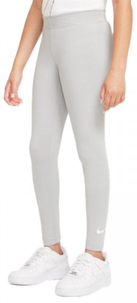 Dievčenské nohavice Nike Sportswear Favorites Swoosh Legging G - lt smoke grey/white