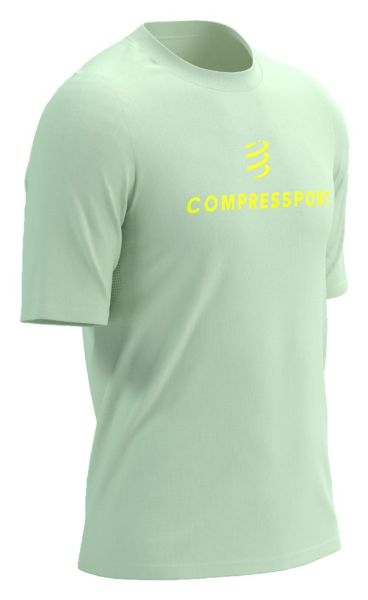 Teniso marškinėliai vyrams Compressport Podium Short Sleeve - Mėtų