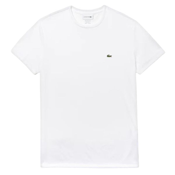 Férfi póló Lacoste Men's Crew Neck Pima Cotton Jersey T-shirt - white