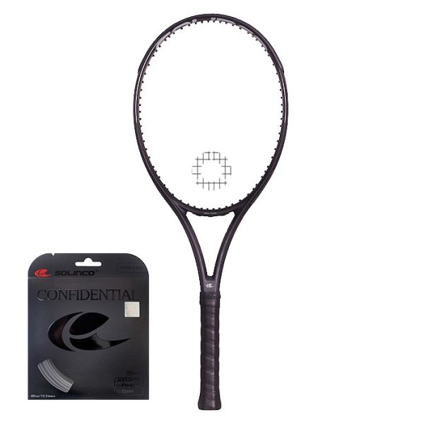 Tennisschläger Solinco Blackout 300 XTD + Tennis-Saiten