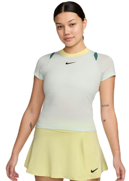 Dámske tričká Nike Court Dri-Fit Advantage Top - barely green/barely green/black