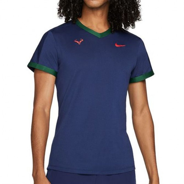  Nike Court Dri-Fit Advantage SS Top Rafa M - binary blue/gorge green/chile red
