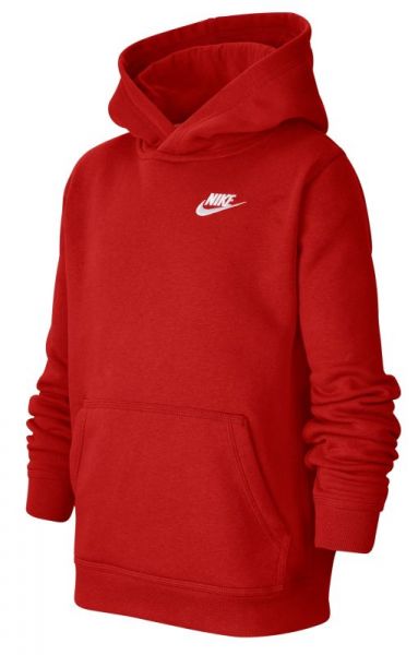 Džemperis zēniem Nike Sportswear Club PO Hoodie - university red/white