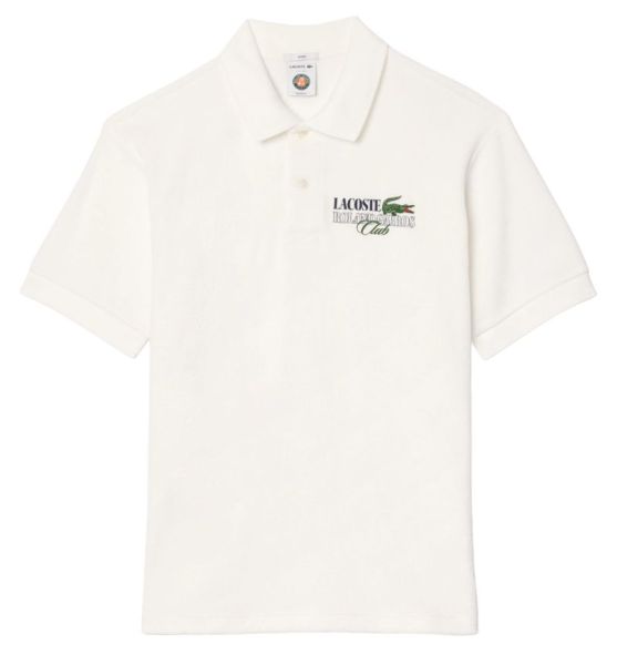 Męskie polo tenisowe Lacoste Roland Garros Edition Terry Polo Shirt - white