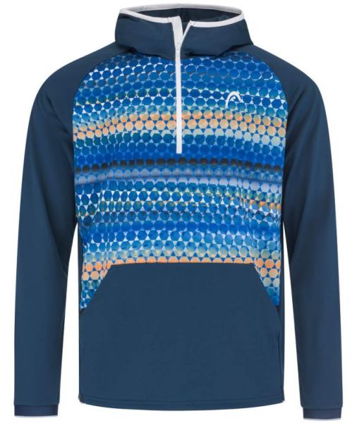 Herren Tennissweatshirt Head Topspin Hoodie - dark blue/print