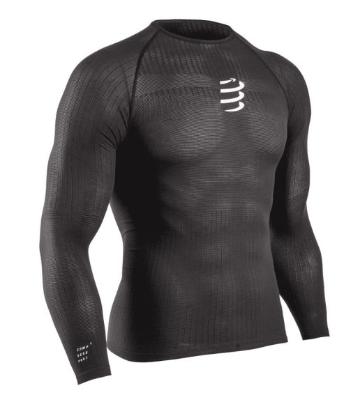 Ανδρικά ενδύματα συμπίεσης Compressport 3D Thermo 50g LS Tshirt - Μαύρο