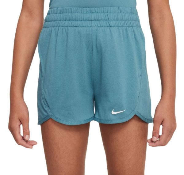 Tüdrukute šortsid Nike Dri-Fit Breezy High-Waisted Training Shorts - mineral teal/white
