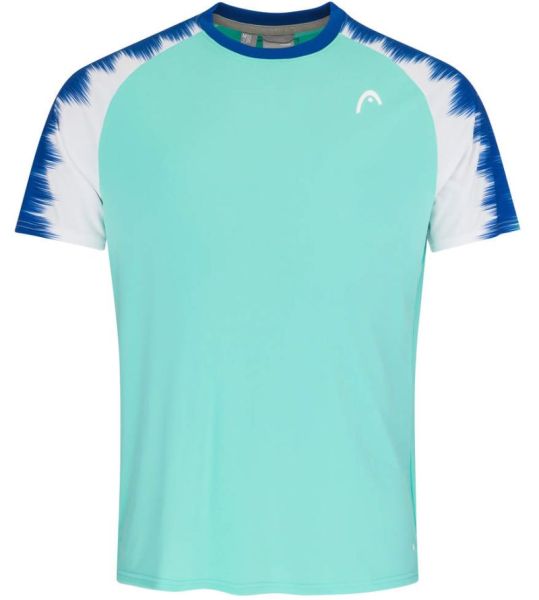 Teniso marškinėliai vyrams Head Topspin T-Shirt - turquoise/print vision