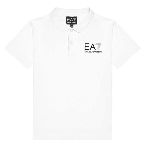 Jungen T-Shirt  EA7 Boys Jersey Polo Shirt - white