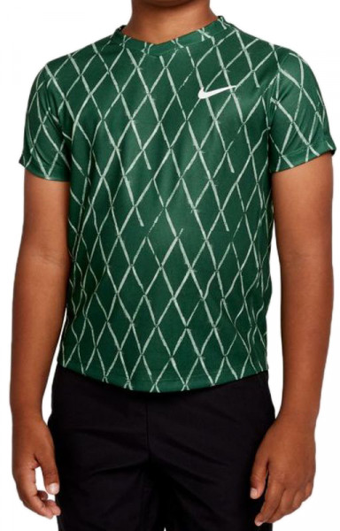 Koszulka chłopięca Nike Court Dri-Fit Victory SS Top Printed - gorge green/white