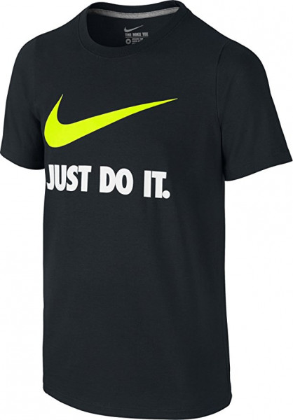  Nike Just Do It Swoosh Tee YTH - black/volt