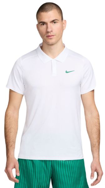 Men's Polo T-shirt Nike Court Dri-Fit Advantage Polo - white/malachite