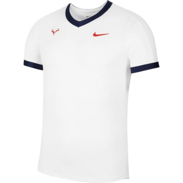  Nike Court Dri-Fit Advantage SS Top Rafa M - white/binary blue/chile red