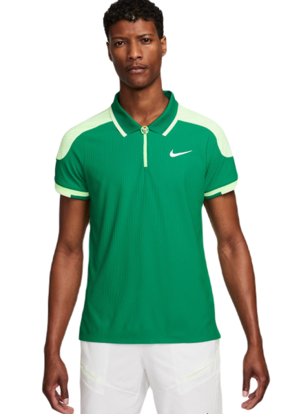 Herren Tennispoloshirt Nike Court Slam Dri-Fit ADV Tennis Polo - malachite/barely volt/coconut milk/white