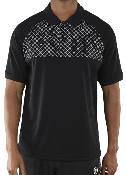 Tenisa polo krekls vīriešiem Sergio Tacchini Rombo Polo - black/white