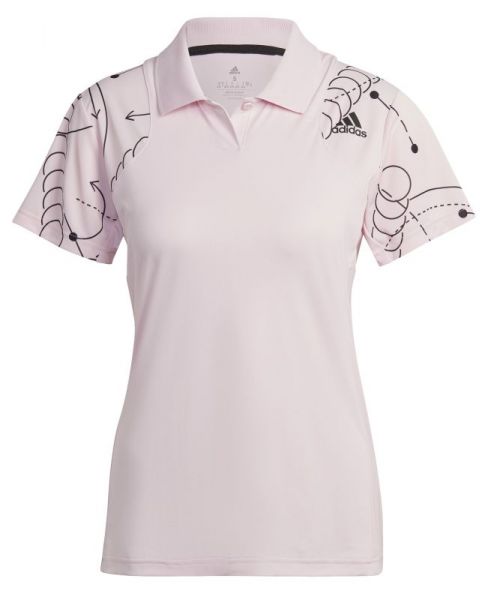  Adidas W Club Graphic Polo Shirt - clear pink