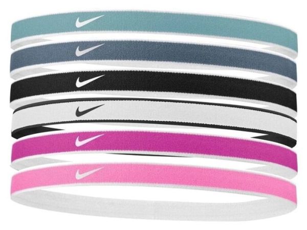 Cinta para el pelo Nike Tipped Swoosh Sport Headbands 6P - ocean bliss/noise aqua/black