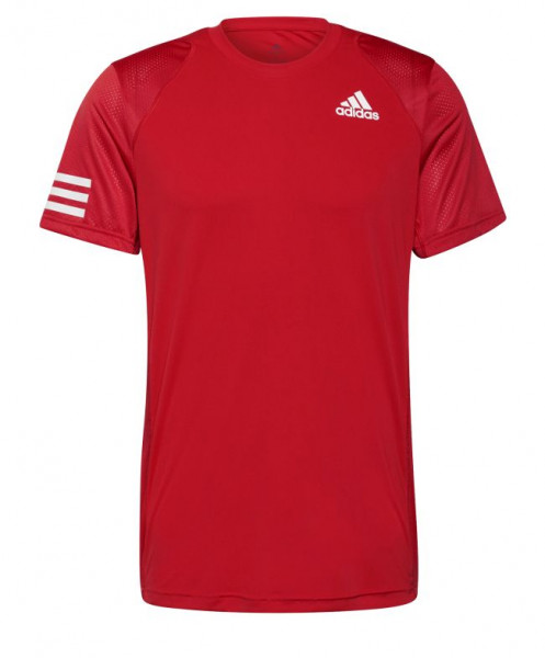  Adidas Club Tennis 3-Stripes Tee - vivid red/white