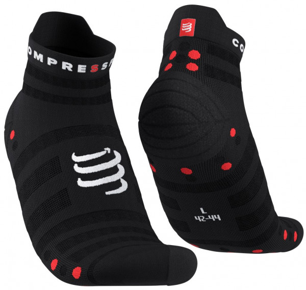 Skarpety tenisowe Compressport Pro Racing Socks v4.0 Run Low 1P - black/red