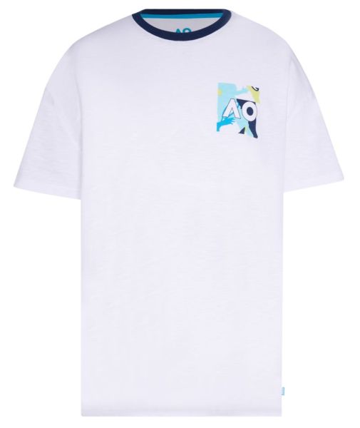 Herren Tennis-T-Shirt Australian Open T-Shirt Camouflage Pocket - white