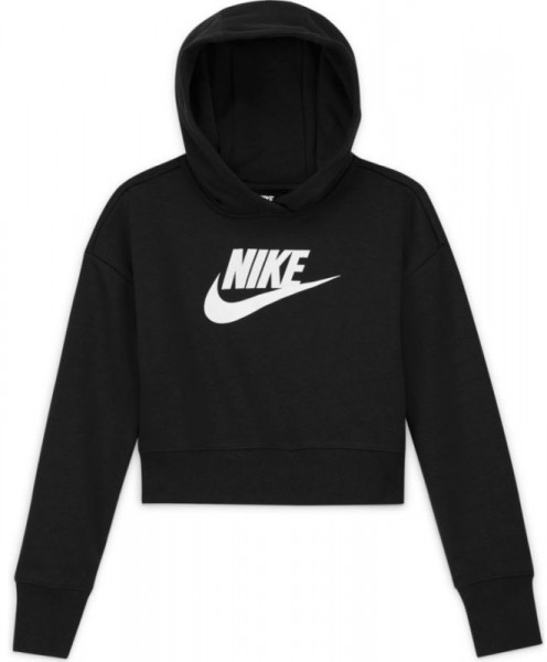Bluzonas mergaitėms Nike Sportswear FT Crop Hoodie G - black/white