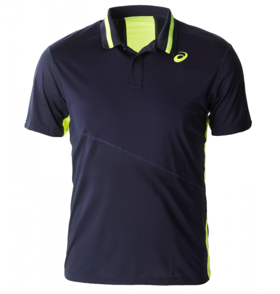  Asics Club M Polo Shirt New - peacoat/safety yellow