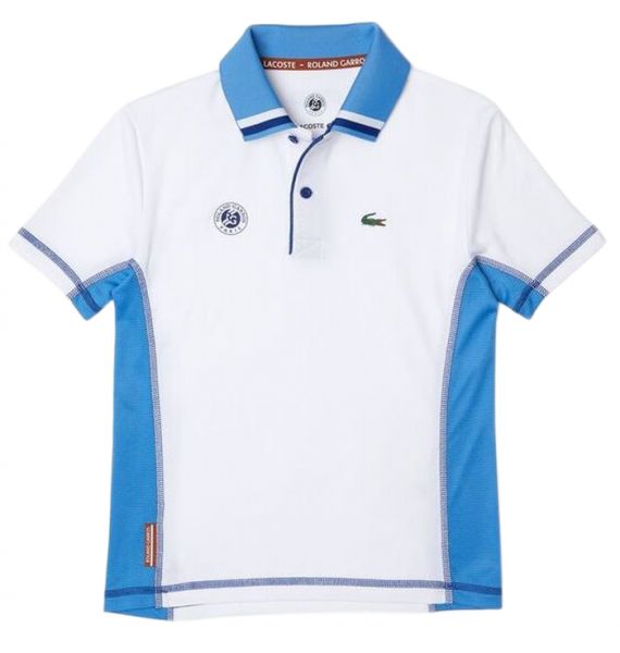  Lacoste SPORT Roland Garros Edition Piqué Polo Shirt - white/blue