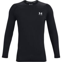 Pánské tenisové tričko Under Armour Men's HeatGear Armour Fitted Long Sleeve - black/white