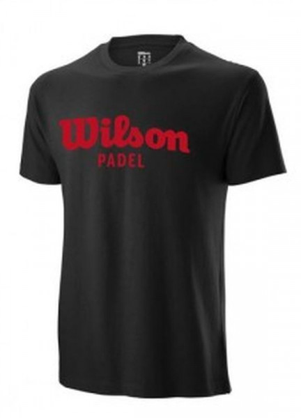 Męski T-Shirt Wilson M Padel Script Cotton Tee - black