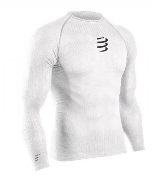 Odzież kompresyjna Compressport 3D Thermo 50g LS Tshirt - white
